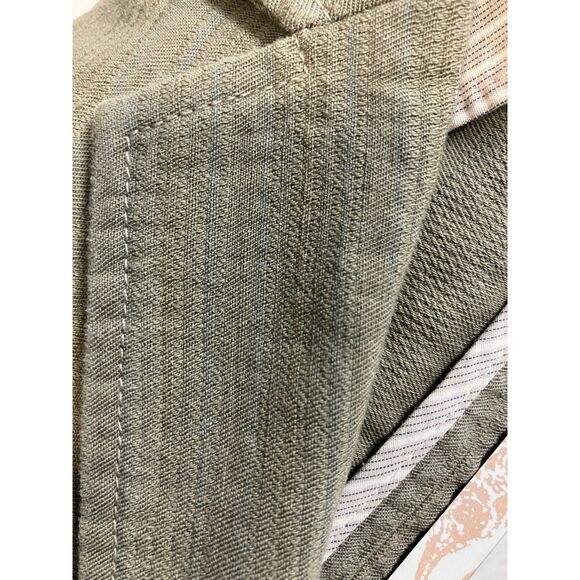 Peruvian Connection Olive Green Textured Linen Blend Blazer Size 16 NWT - Picture 6 of 9